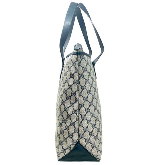 Gucci Bag Shoulder Tote Purse GG Guccissima Monogram Black Grey Leather Canvas - Picture 5 of 11